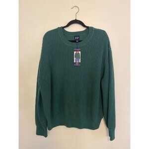 NWT Gap Green Knit Crewneck 100% Cotton Sweater Size XXL